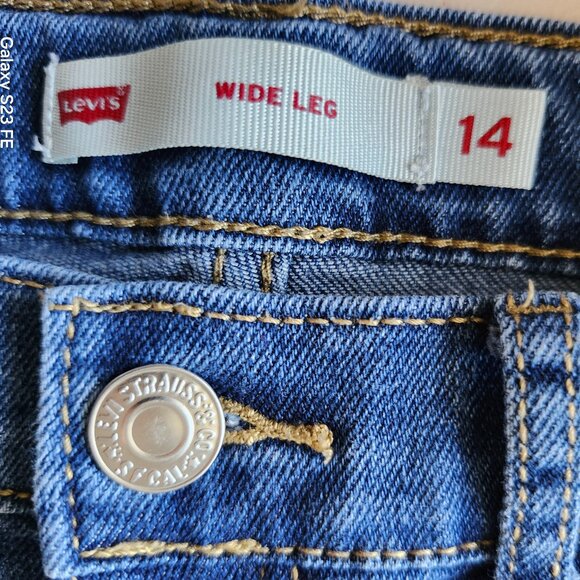 Levi's Women's Wide Leg Jeans Size 14 Blue Denim - Picture 5 of 5